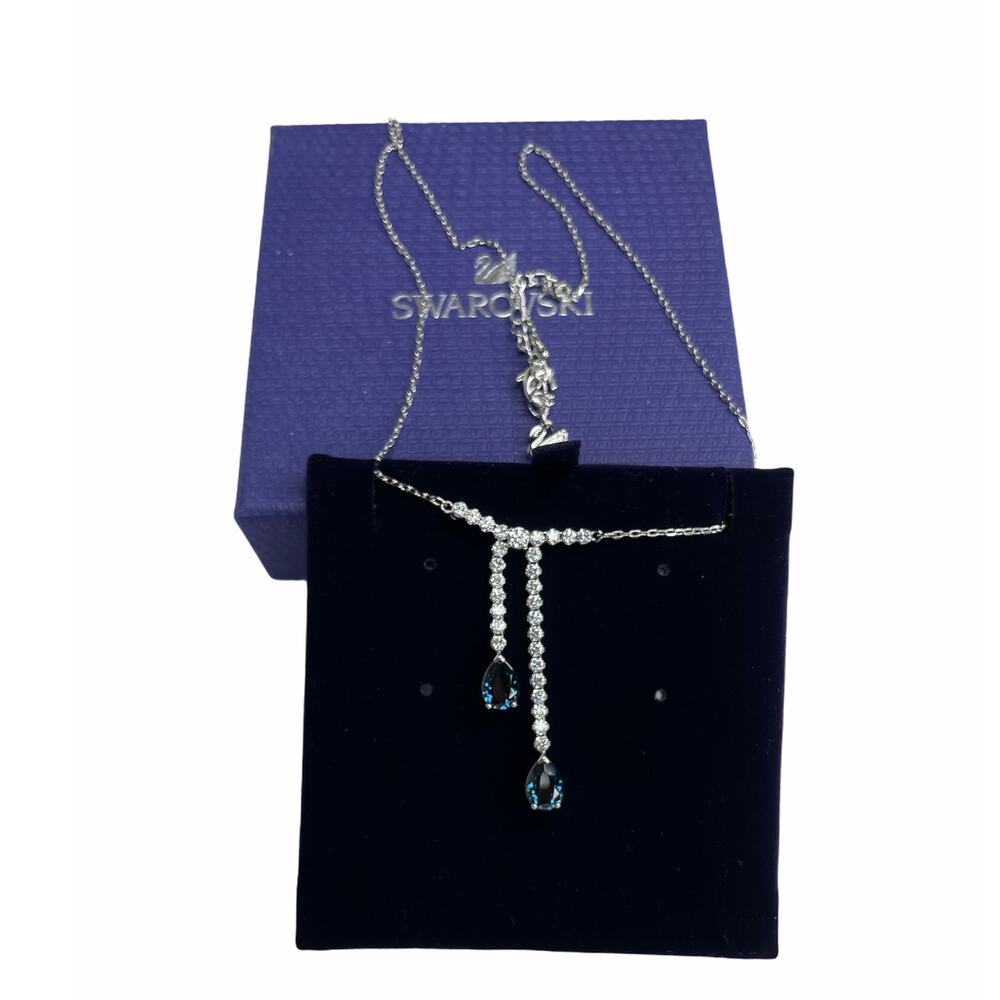 Swarovski Vintage Y Necklace White Rhodium Plating